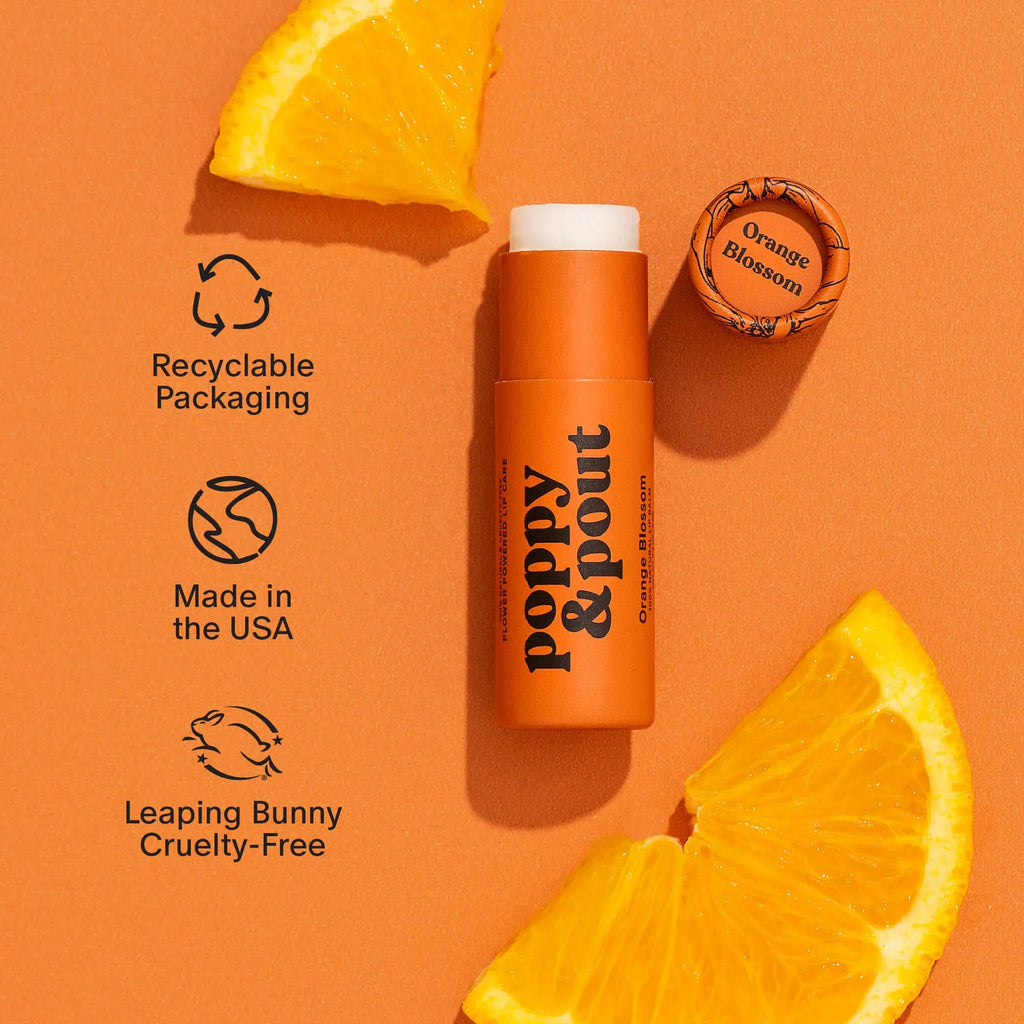 Poppy & Pout Lip Balm, Orange Blossom