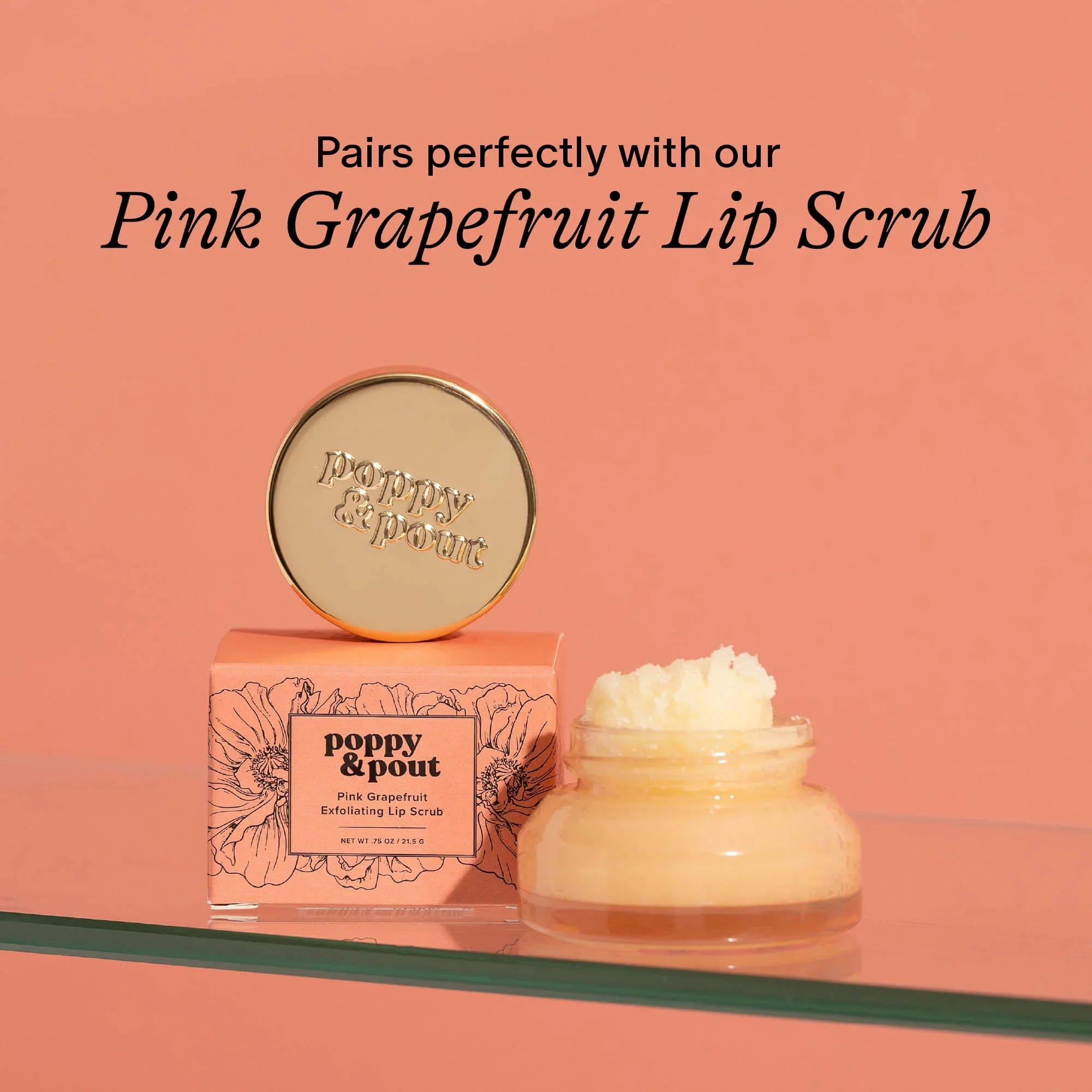 Poppy & Pout Lip Balm, Pink Grapefruit