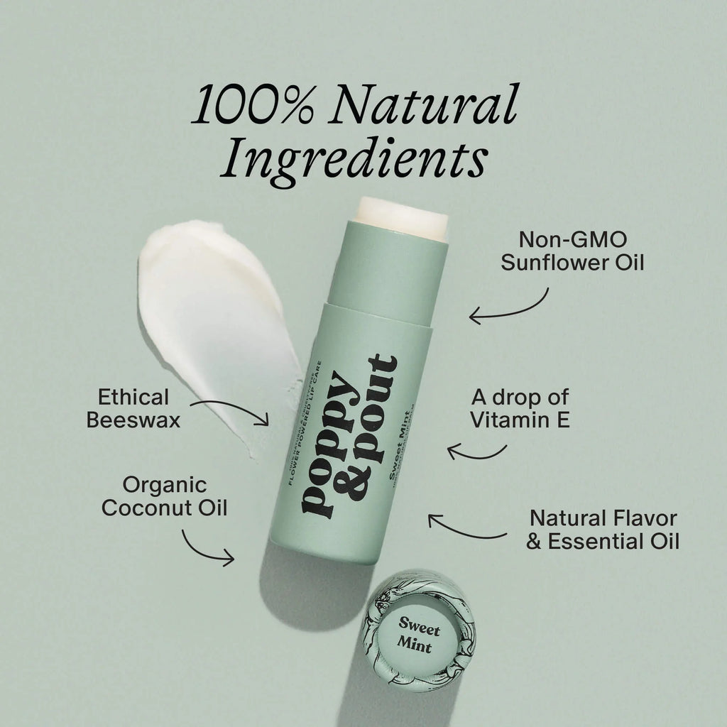 Poppy & Pout Lip Balm, Sweet Mint